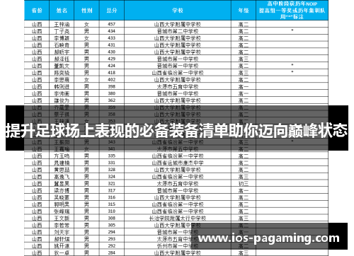 提升足球场上表现的必备装备清单助你迈向巅峰状态