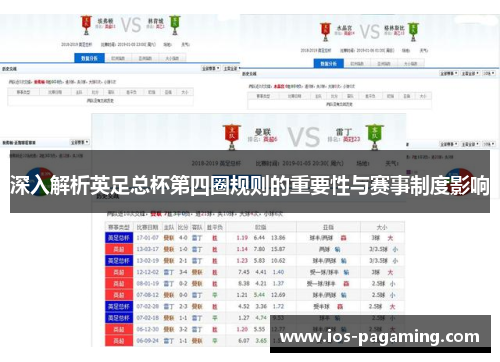 深入解析英足总杯第四圈规则的重要性与赛事制度影响